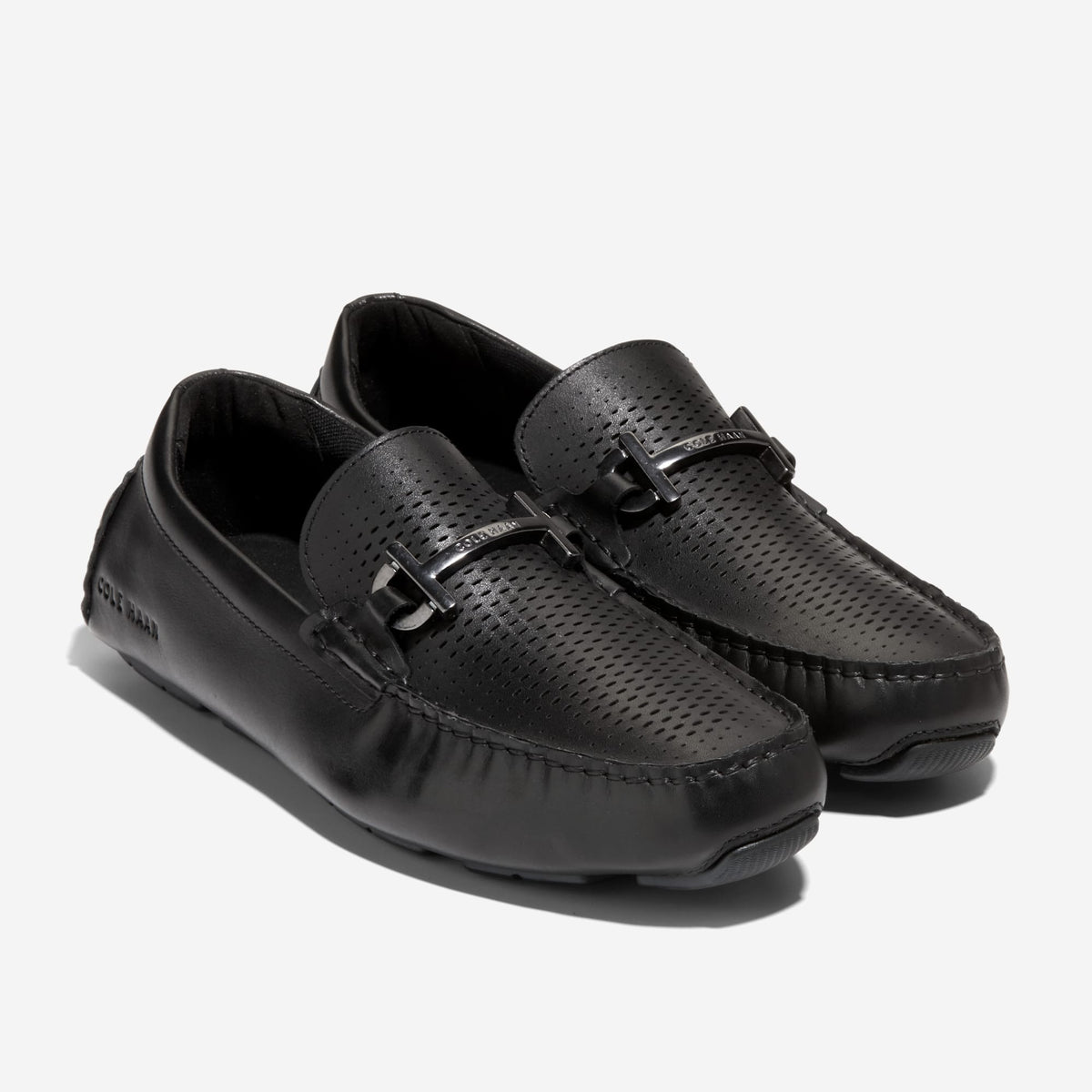 Sz 13 D Mens Cole Haan Gunnison Driver Black Croc Embossed Leather Loafers VGUC Cole Haan Gunnison Ii Driving Croc Embossed Leather Loafer  main image 3
