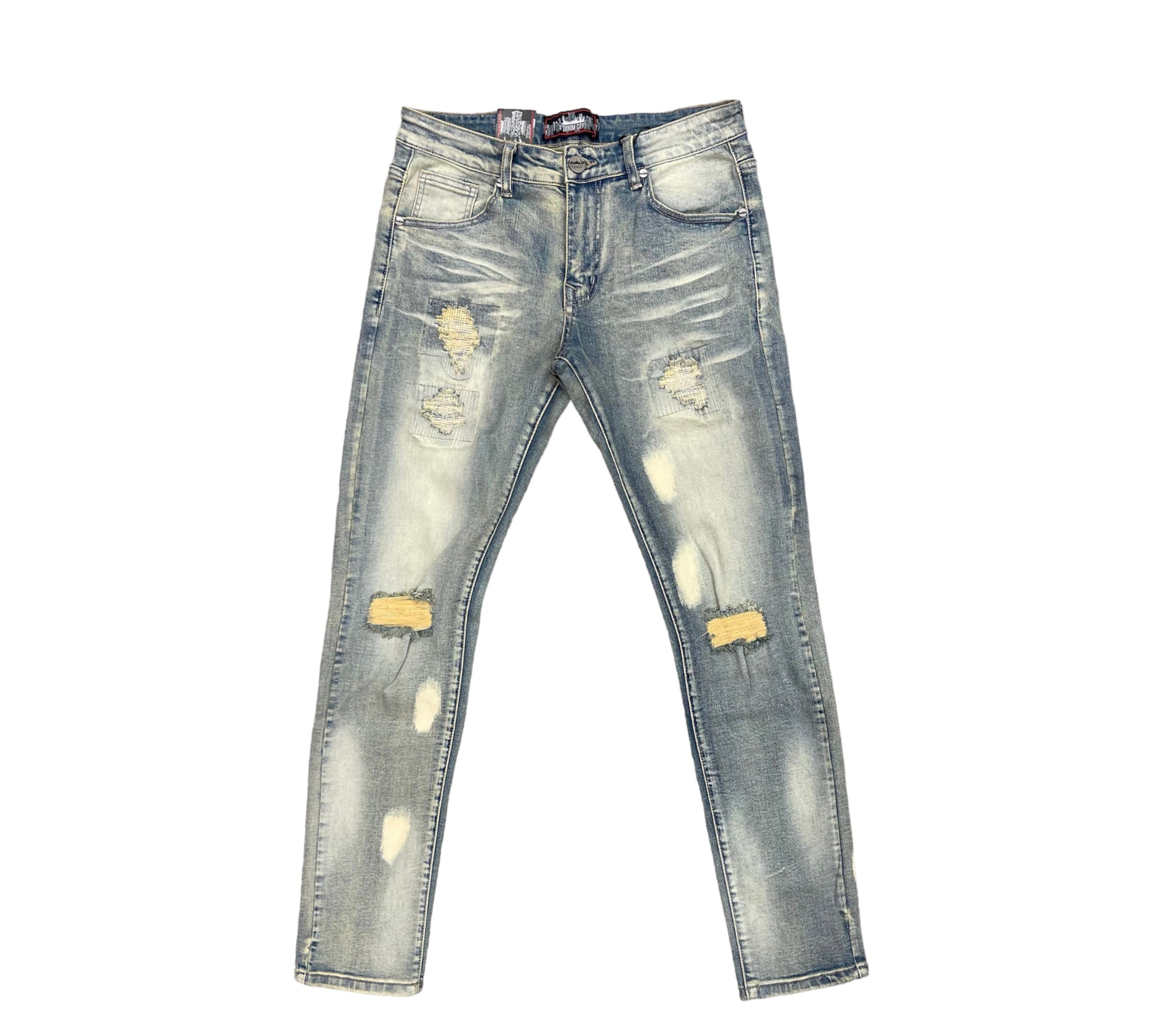 DENIM CITY MEN KNEE RIP DENIM JEANS