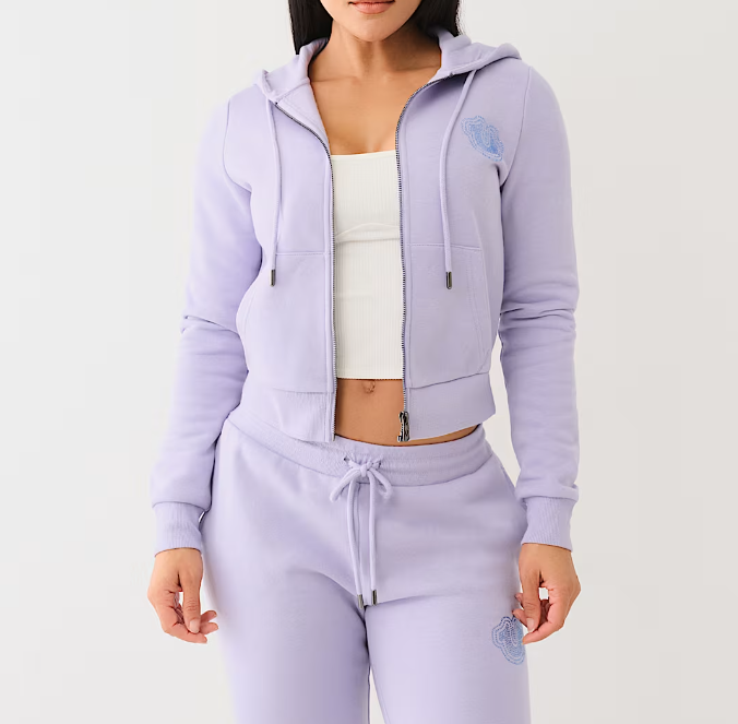 TRUE RELIGION WOMEN CRYSTAL LOGO CLASSIC ZIP HOODIE – D2ICHI