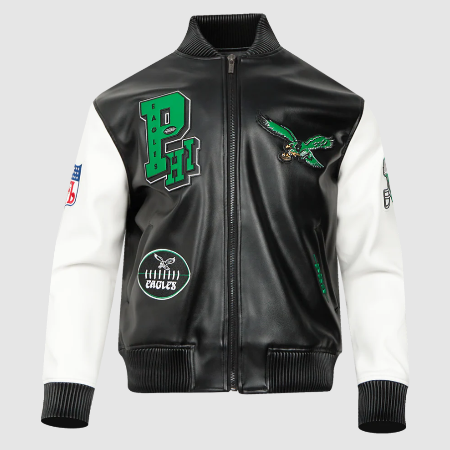 PRO STANDARD PHILADELPHIA EAGLES BEST OF MEN'S LEATHER VARSITY