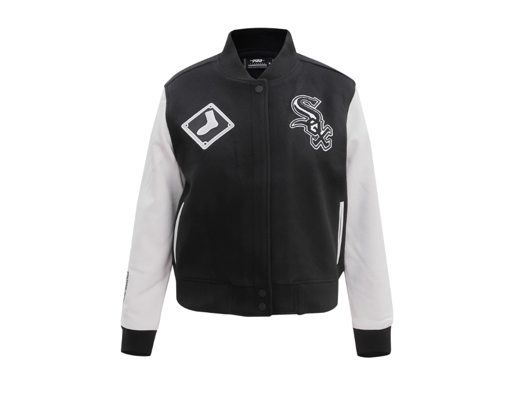 PRO MAX WOMEN WHT SOX CLASSIC VARSITY JKT