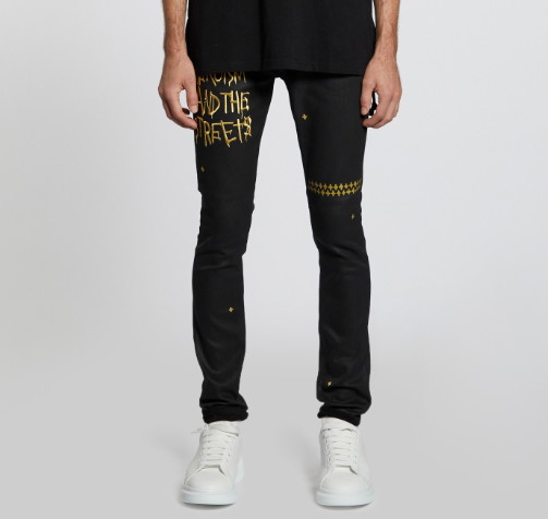 KSUBI MEN WINKLE JET BLACK JEAN