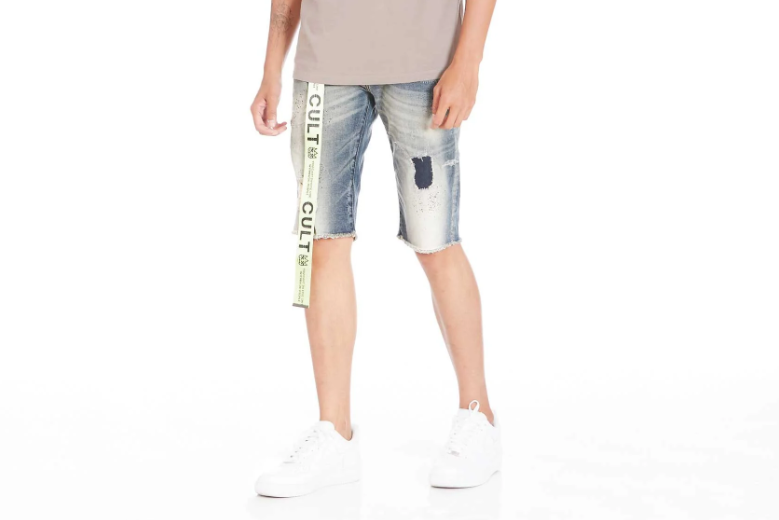 CULT OF INDIVID MEN BELTED ROCKER SHORTS