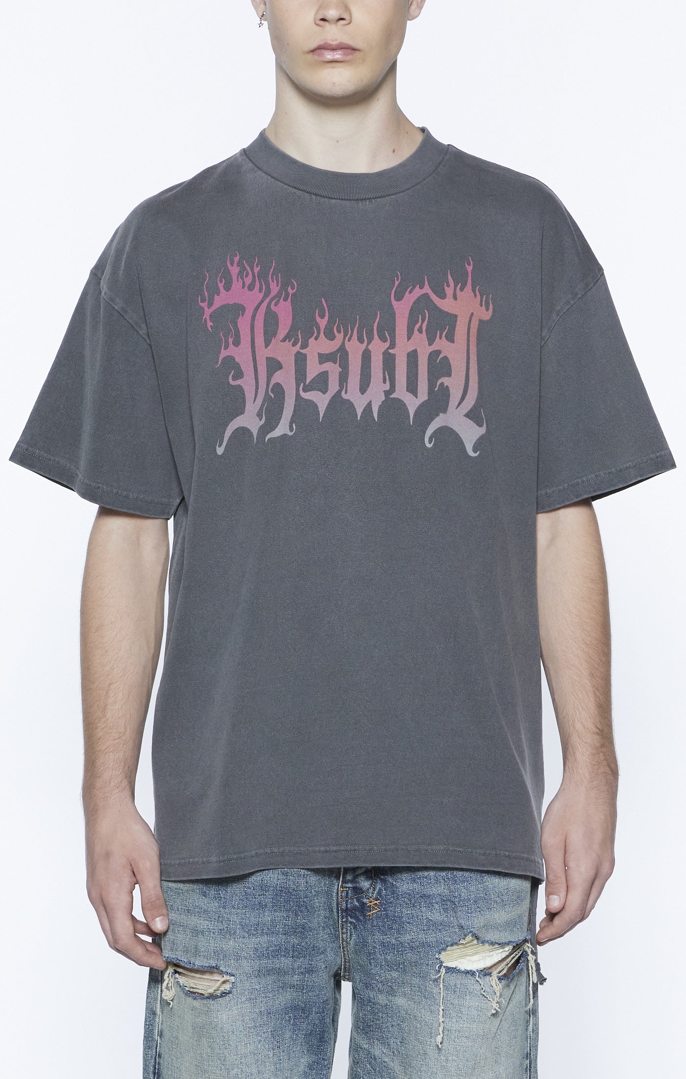 【関税込み】Ksubi グレー Fuego Ekcess Tシャツ Ksubi Gray Fuego Ekcess T-shirt Ksubi