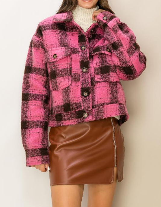 HYFVE WOMEN CROPPED FLANNEL SHIRT