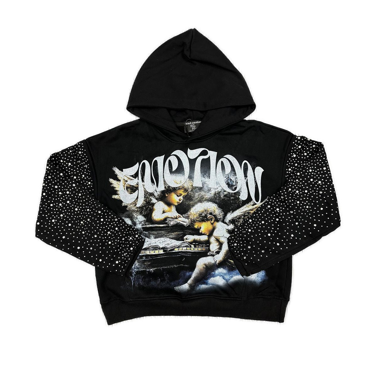 MIXED EMOTION MEN FALLEN ANGEL RHINESTONE HOODIE – D2ICHI - Official ...