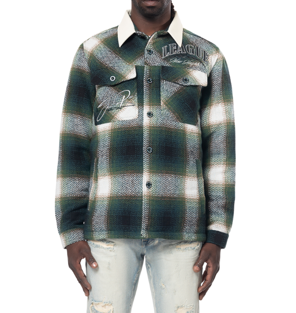 SMOKE RISE MEN VEGAN LEATHER COLLAR PLAID SHACKET – D2ICHI - Official ...